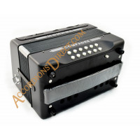 Hohner Compadre 3 row B, C, C sharp black button accordion.  MIDI and microphone options.